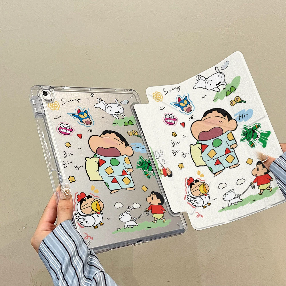 睡衣蜡笔小新适用苹果iPadA16 2025平板保护套iPad11笔槽iPad10壳