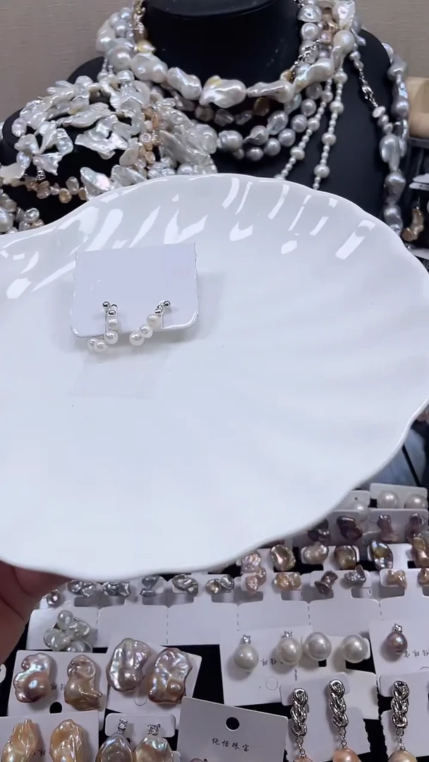 未镶嵌耳饰淡水珍珠【纯恬饰品】（多样性发货发一）