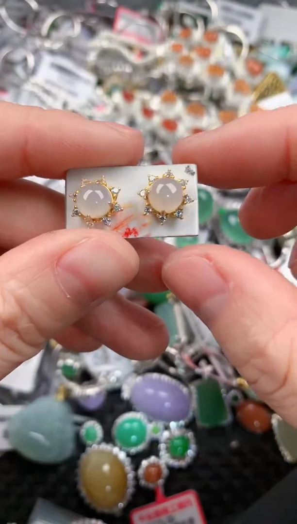 银S925镶嵌戒指翡翠888--9