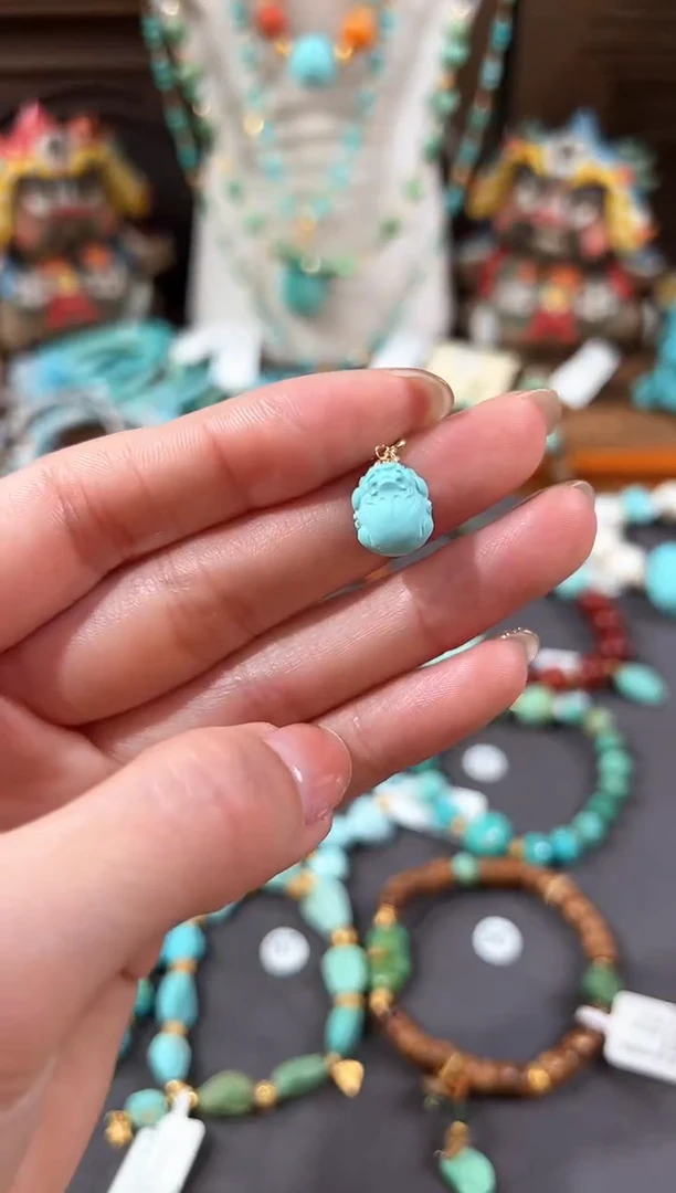 【闪购商品】绿松石提溜18K金镶嵌绿松石提溜