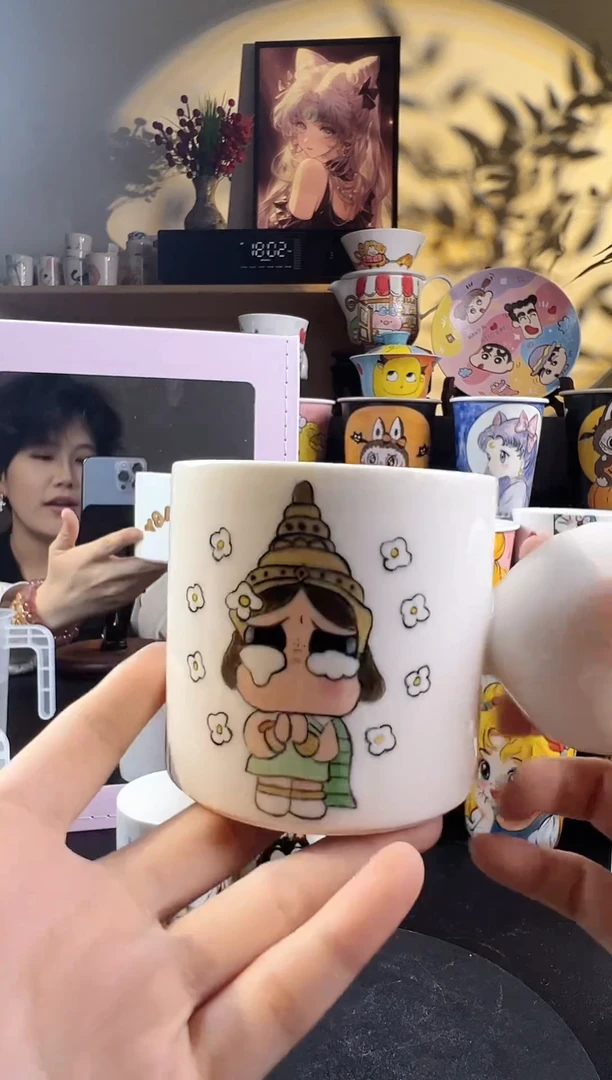【闪购商品】摆件手工手绘陶瓷小杯杯
