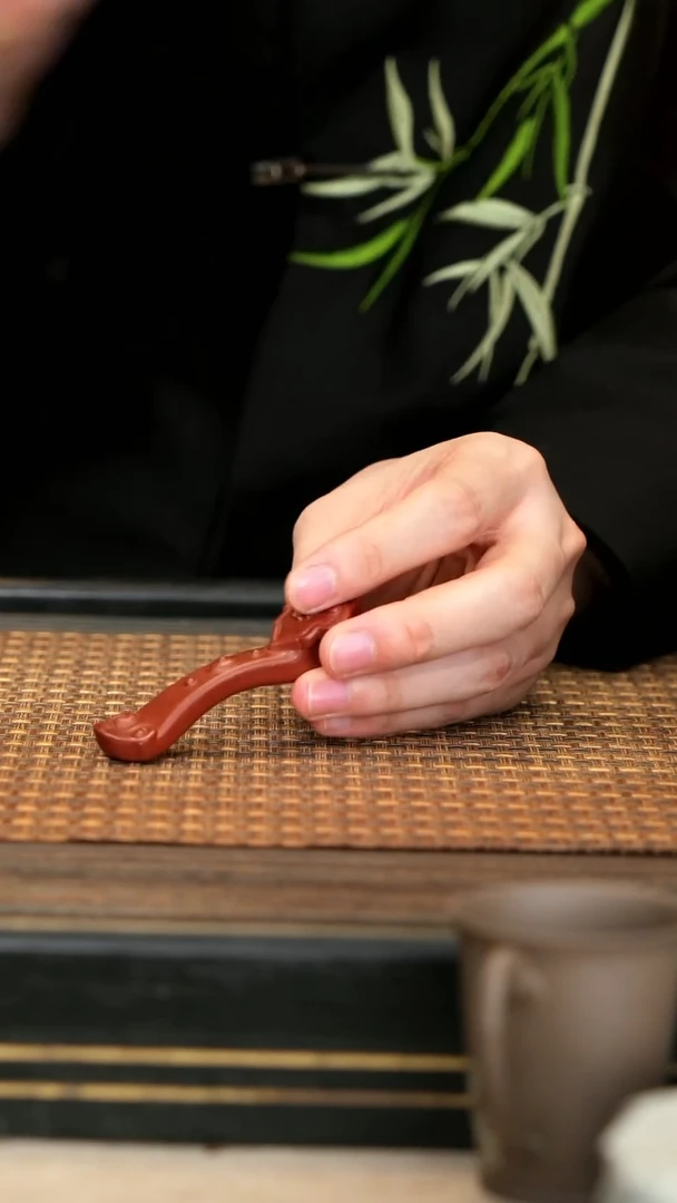 茶壶紫砂2《如意笔架》朱泥