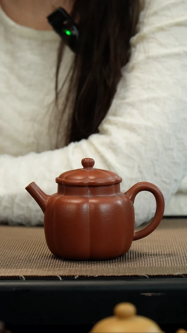 【闪购商品】紫砂茶壶生砂朱泥筋纹繁花