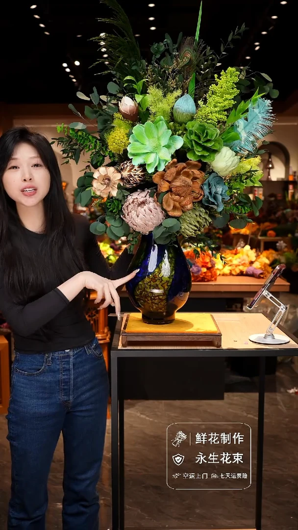 手工艺品琉璃手工花器花束空运包邮送货上门-以图片为准