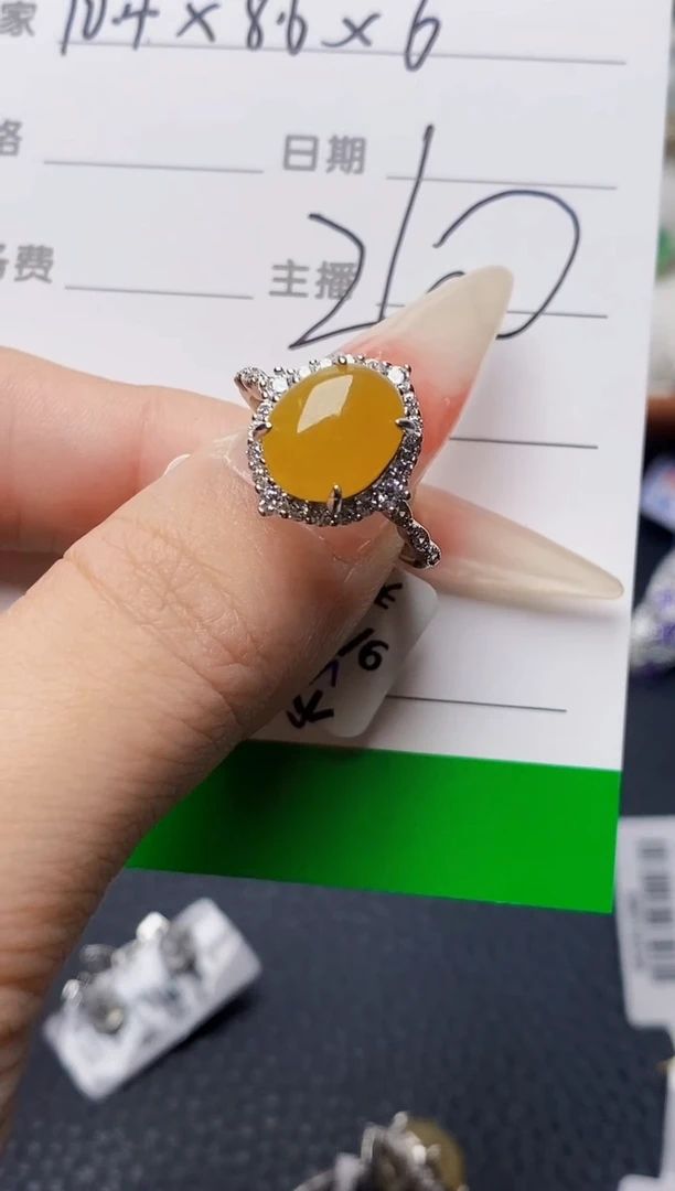 银S925镶嵌戒指翡翠3388