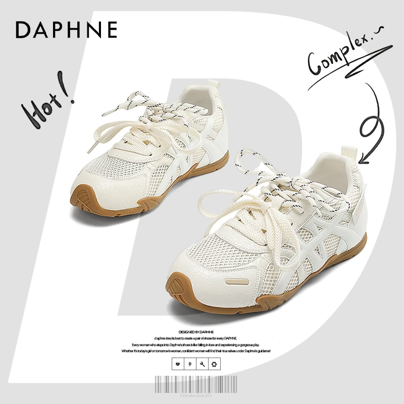 达芙妮网红爆款2025年夏季新款网面休闲鞋韩系时尚百搭软底德训鞋