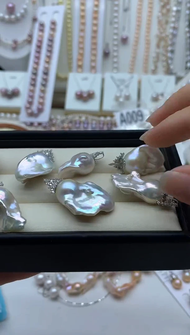 淡水珍珠银S925镶嵌吊坠(不含链)多样性发其一