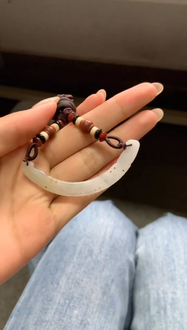 【闪购商品】翡翠颈饰未镶嵌玉璜-编绳