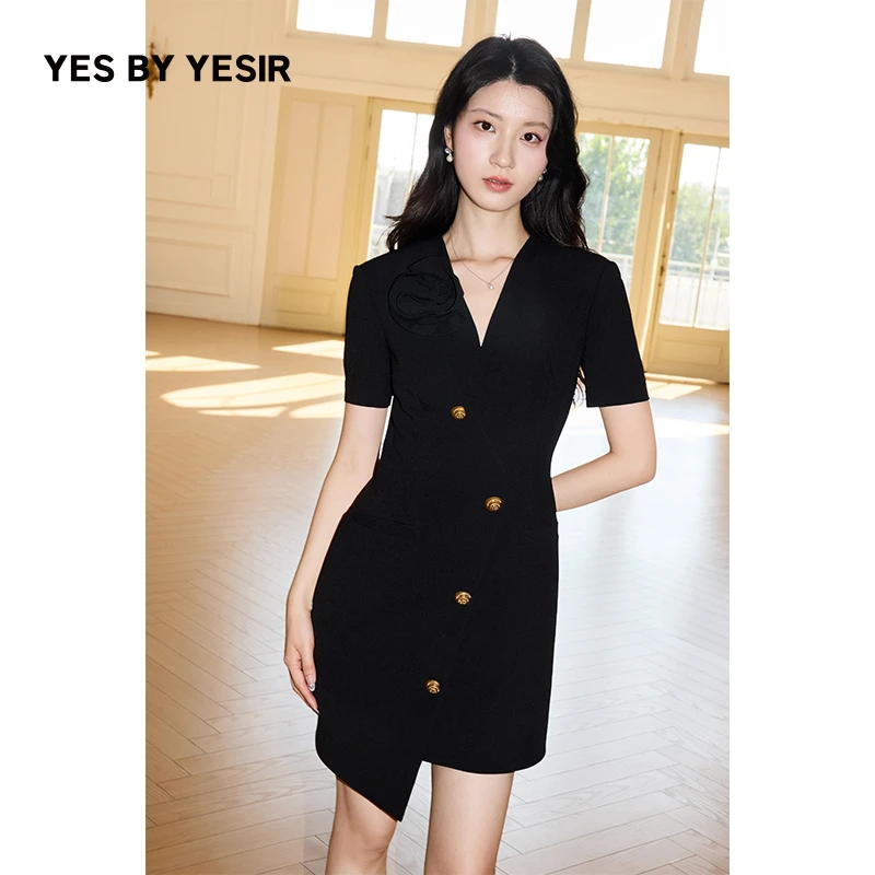 YESBYYESIR叶谦设计师品牌浪漫立体花朵连衣裙