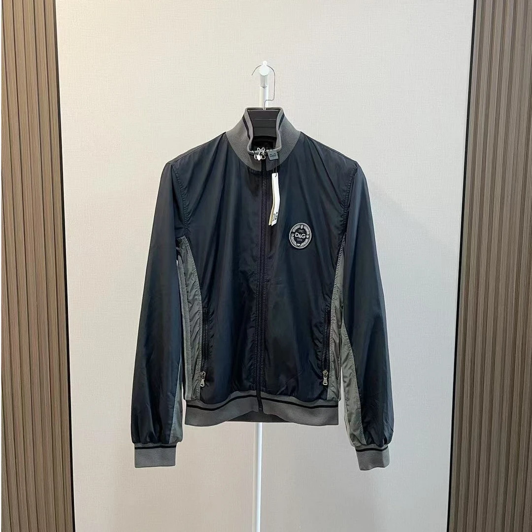 全新未使用  /DG/重工刺绣logo拼色休闲夹克外套/尺码46