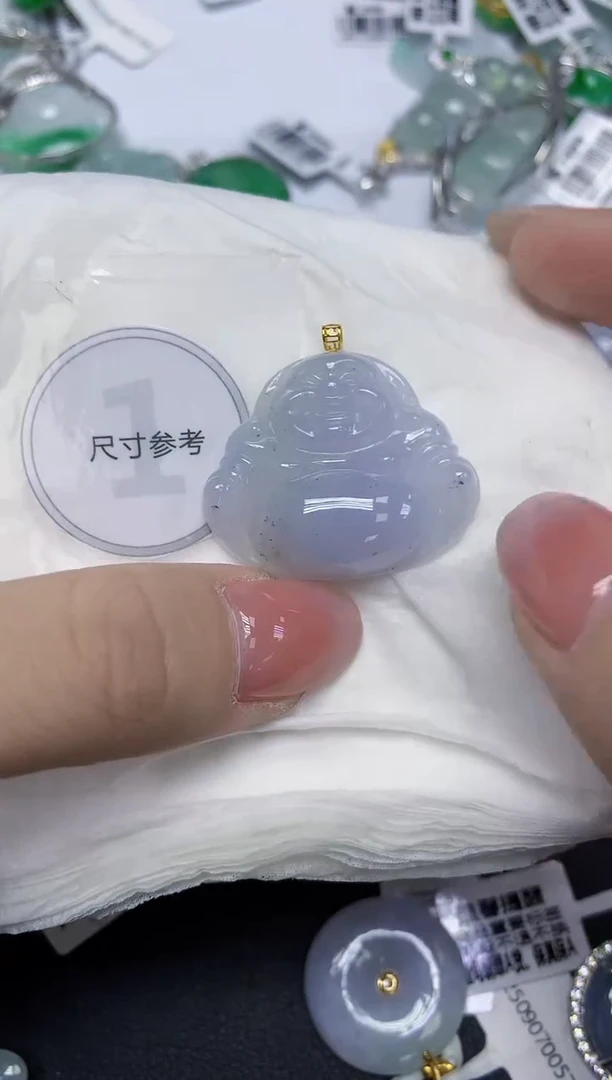 颈饰18K金镶嵌翡翠天然缅甸翡翠A货多样性发一件