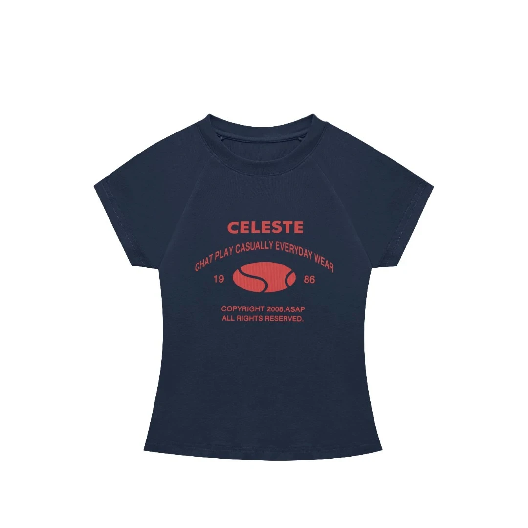 2025新款字母印花修身显瘦百搭短袖夏季圆领针织女款