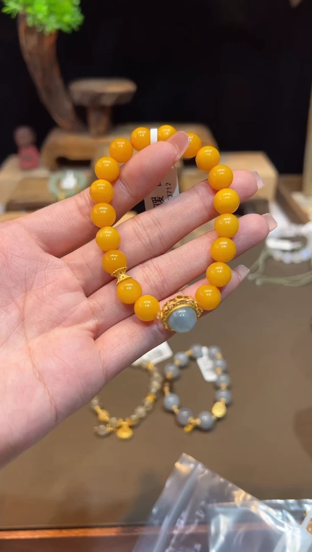 手链琥珀未镶嵌手饰@@E3712