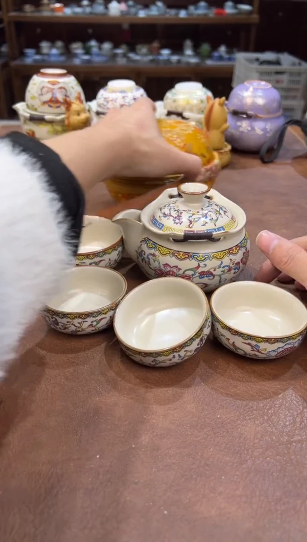 真的很便宜会开片的旅行茶具