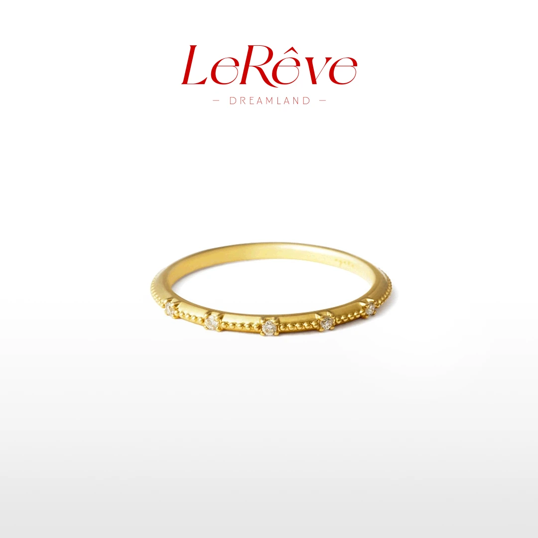 【LeReve一丝金线尾戒】点钻纤细时尚尾戒