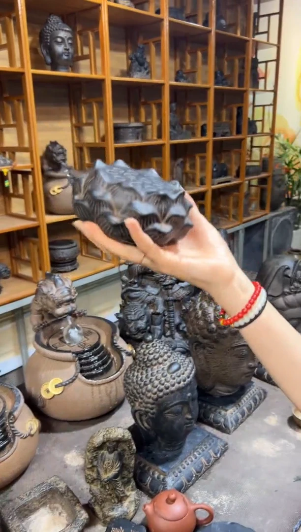 陶土【火山泥】莲蓬实心底座