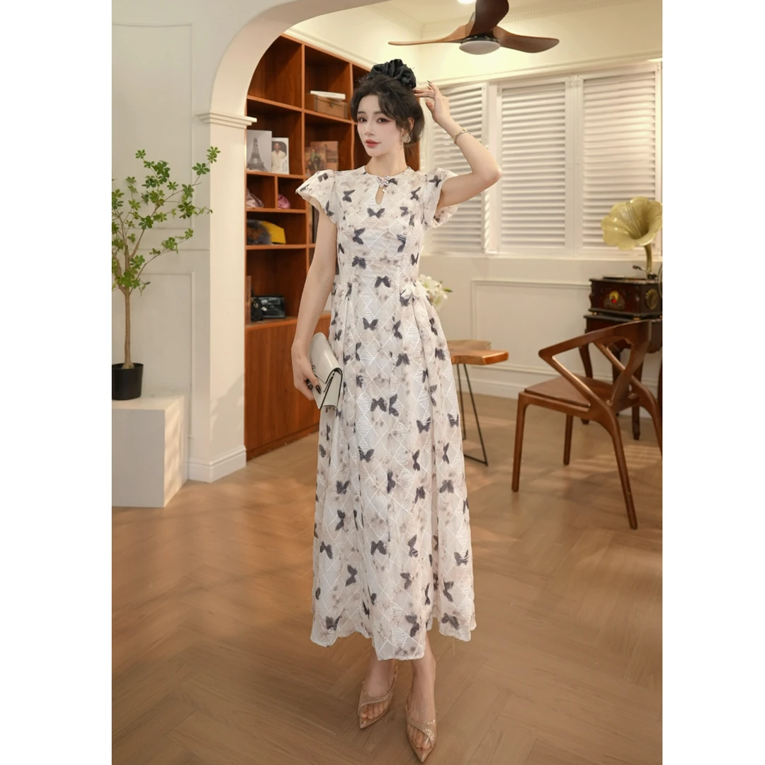 【JANE·简】夏季小众新款女装轻熟风气质收腰连衣裙显瘦修身21741