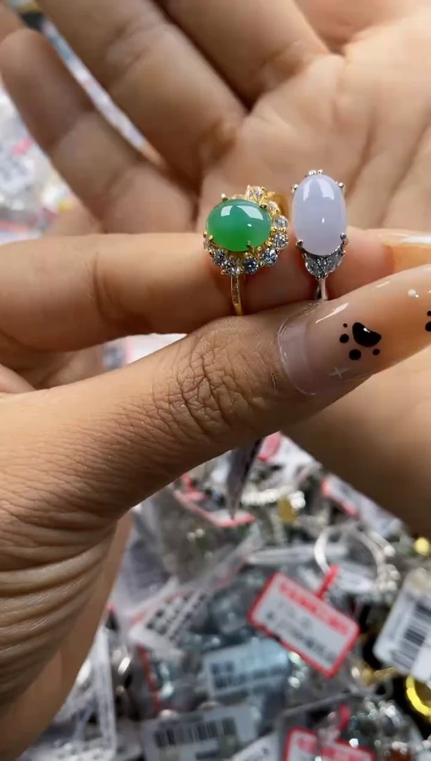 翡翠戒指银S925镶嵌1010    5