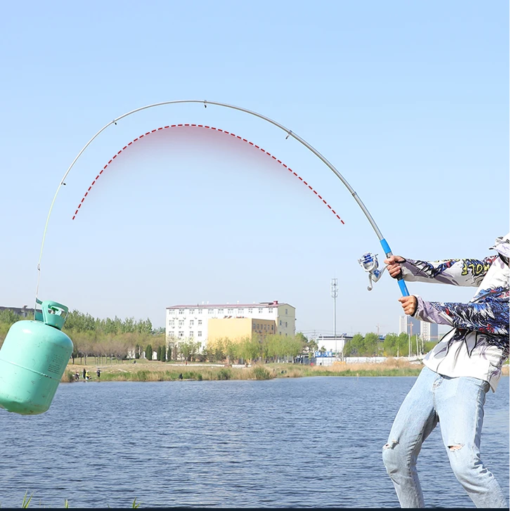 狼王猛禽海竿套装钓鱼竿甩竿抛竿金属渔轮直接钓鱼