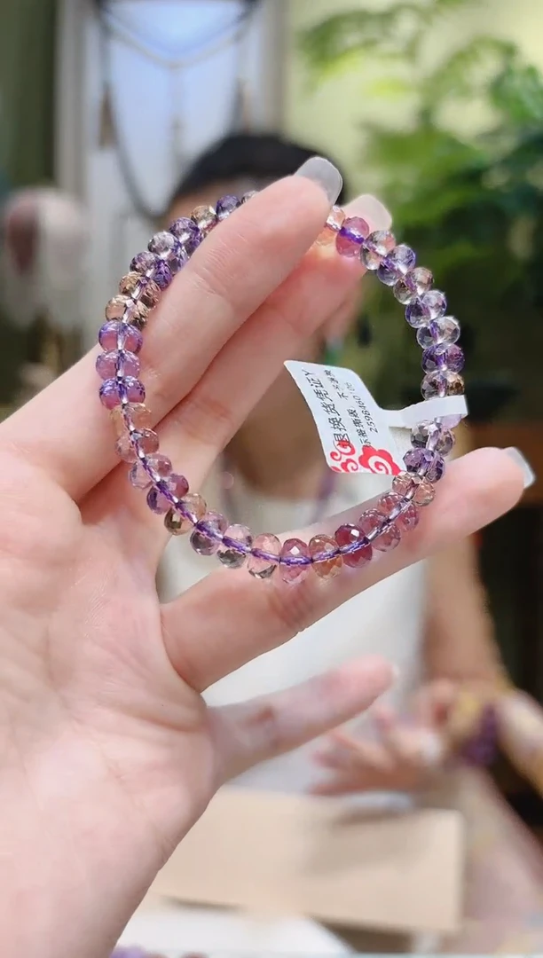 【闪购商品】水晶手串未镶嵌算盘珠紫黄晶手串Y