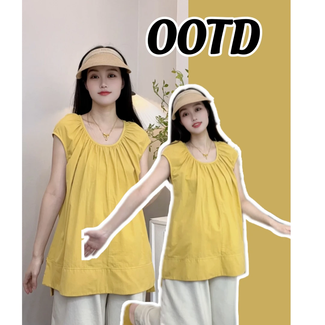 孕妇夏装小飞袖时尚宽松小个子2025夏季新款韩版百搭减龄显瘦上衣