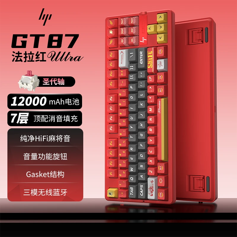 HP/惠普【抖音双旦】GT87隽永紫机械键盘客制化无线三模电竞游戏