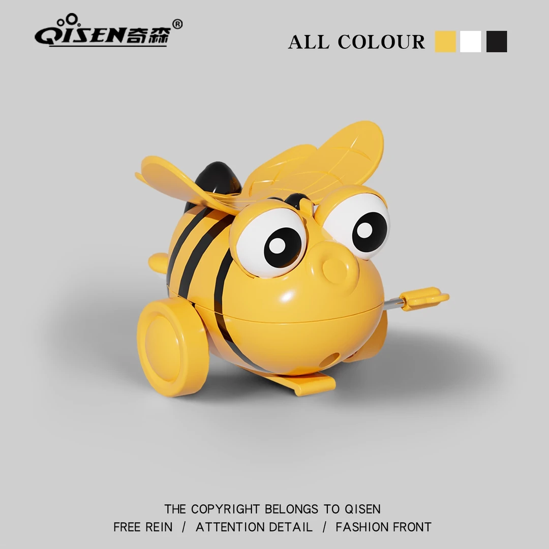 儿童发条翻滚小蜜蜂玩具宝宝趣味上链条爬行小动物抬头训练玩具