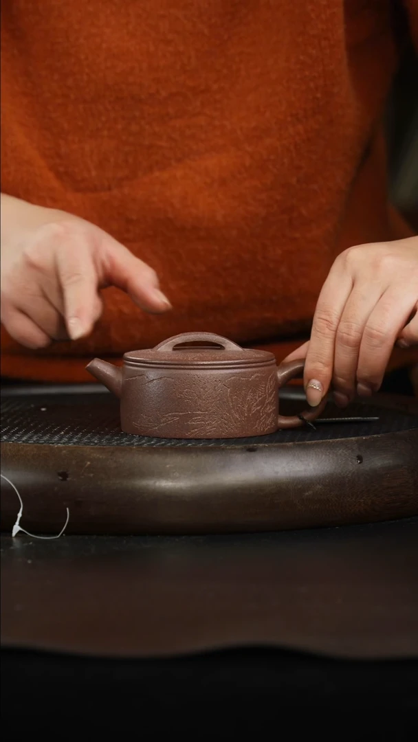 茶壶紫砂桃花泥 汉瓦