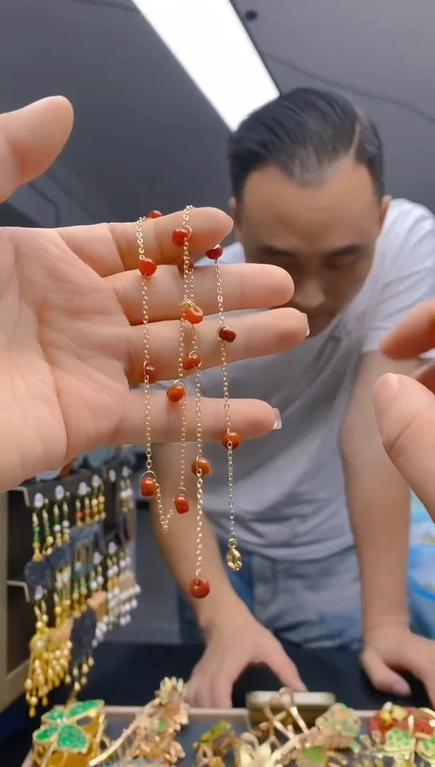 【闪购商品】翡翠耳饰合金103翡翠锁骨链