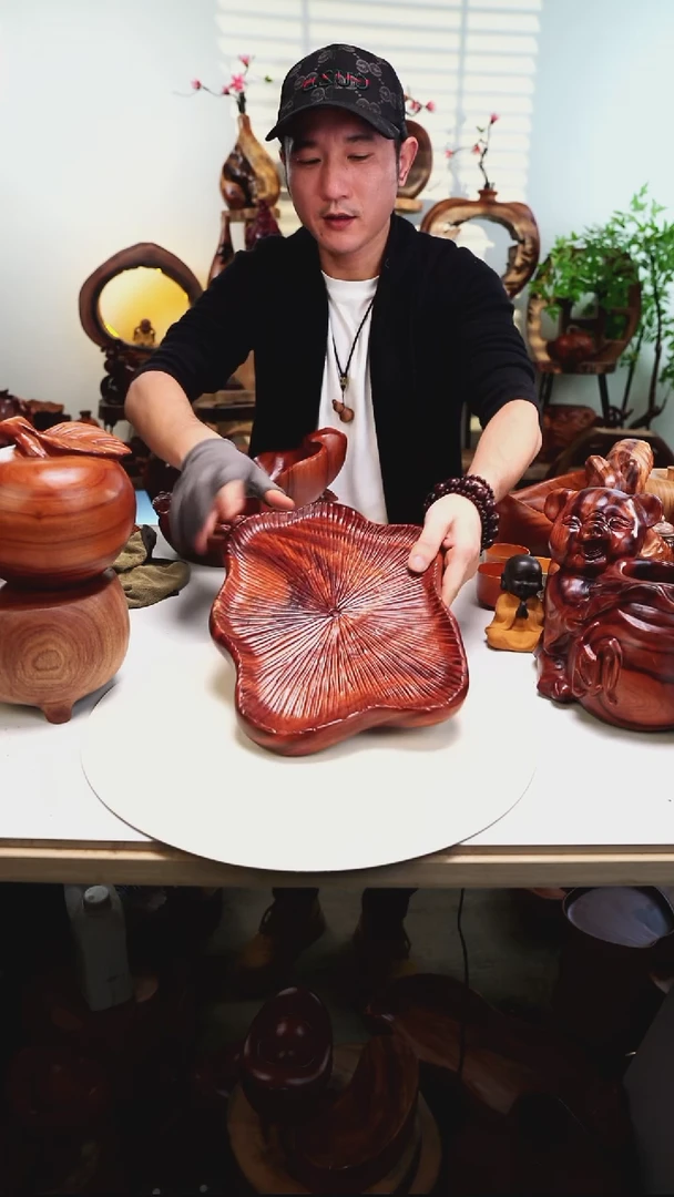 木香樟木摆件/拉花盆