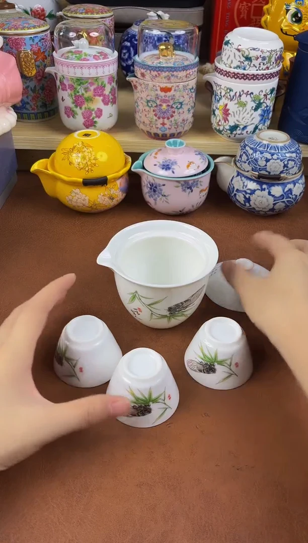 陶瓷茶具摆件旅行套组
