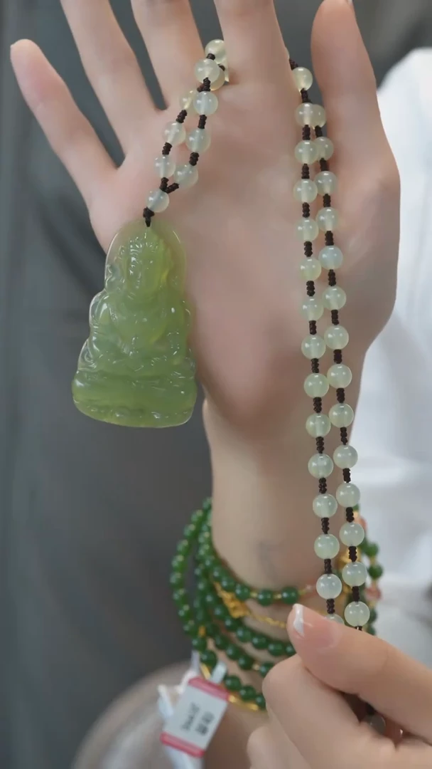 未镶嵌岫玉吊坠观音