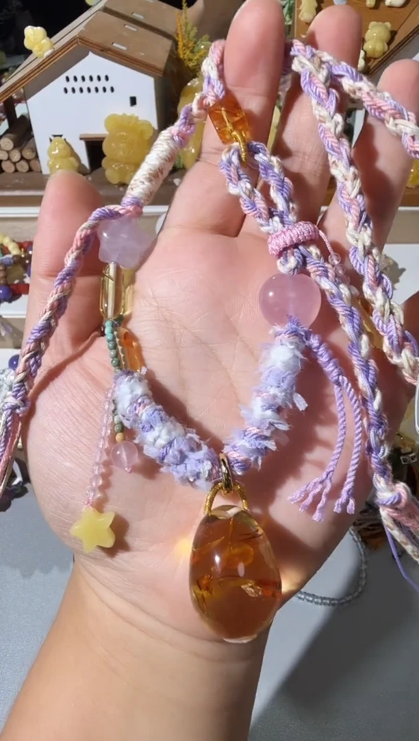 琥珀（花珀）项链未镶嵌花珀项链