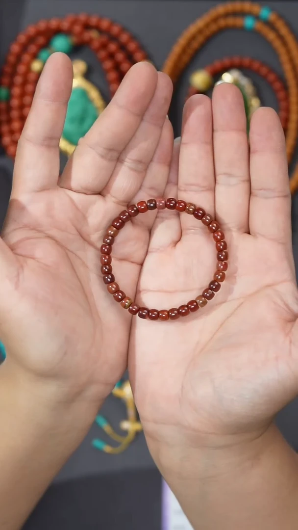 南红玛瑙手串未镶嵌?***心南红手串