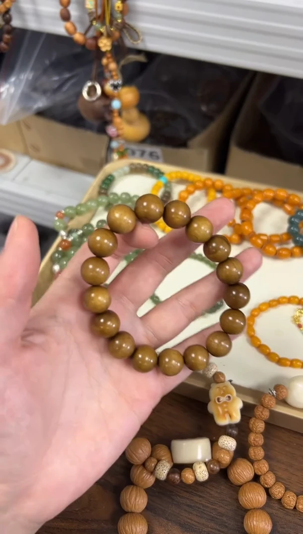 楠木（金丝楠）手串/手链金丝楠木素圈圆珠手串12MM[0076]