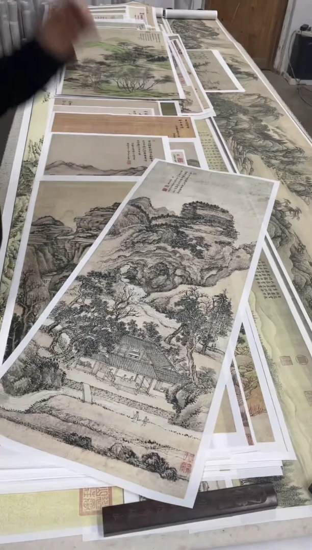 王翚 仿王蒙山水 微喷复刻