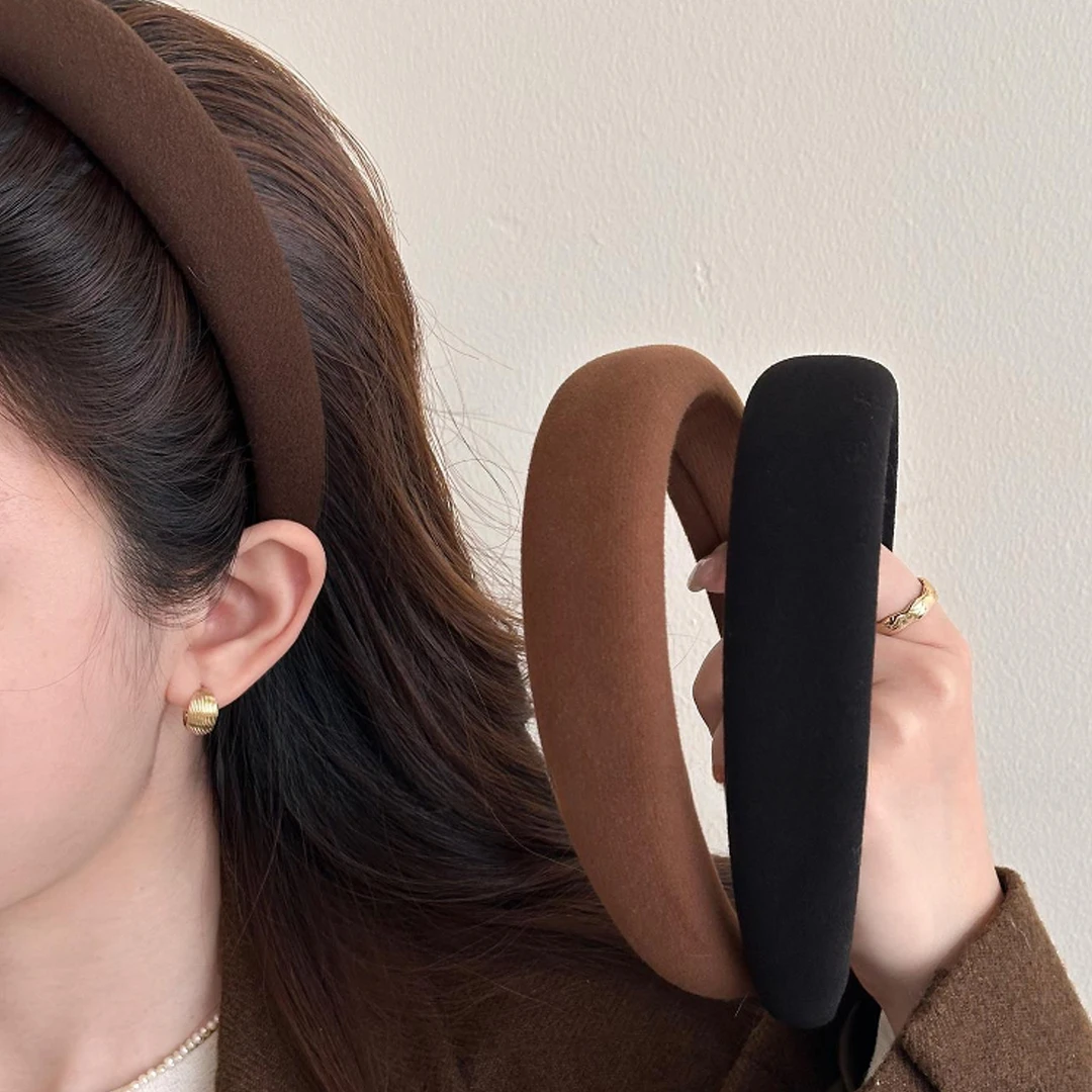 海绵布艺宽边发箍女高颅顶洗脸压发头箍时尚洋气显脸小发卡发饰