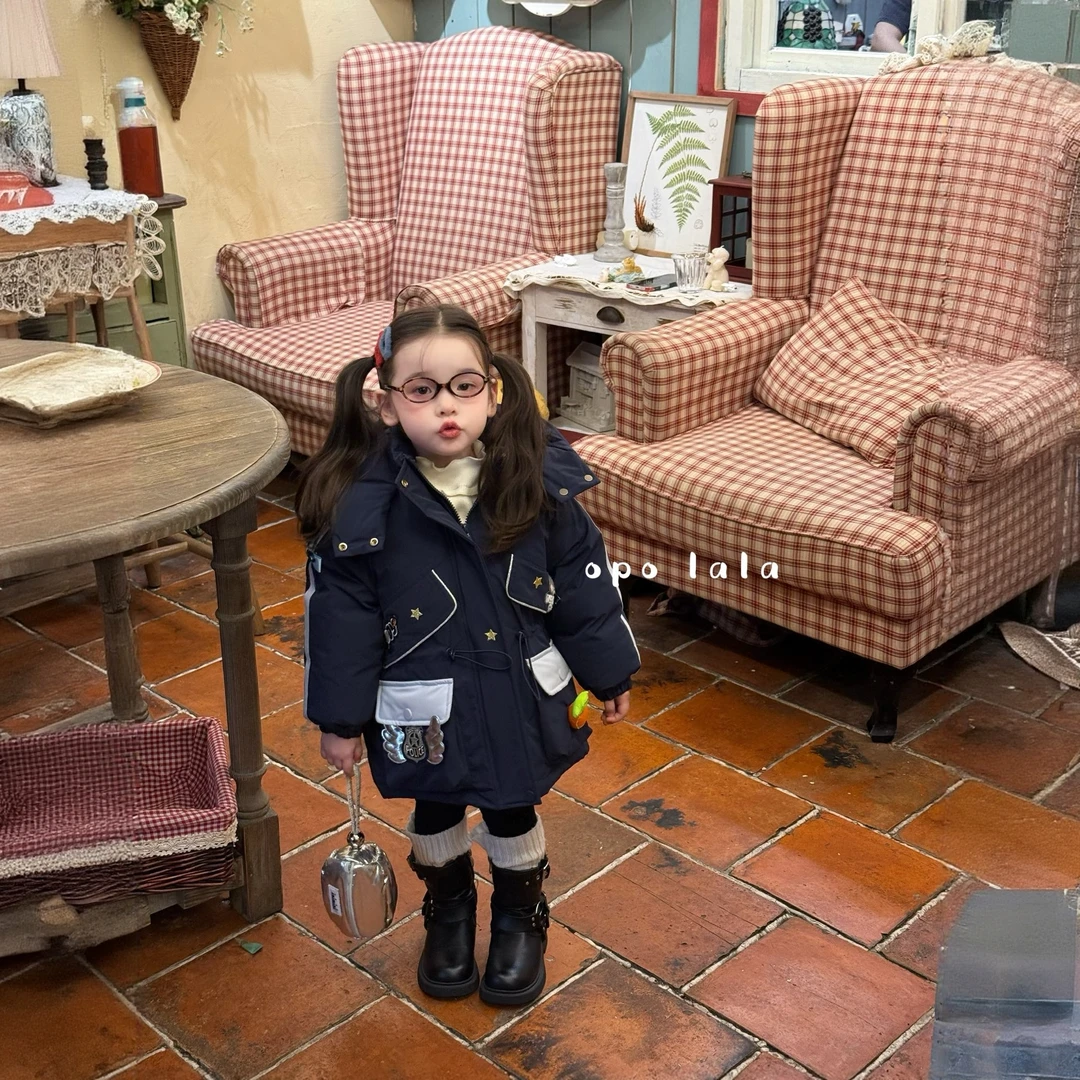 opo lala女童冬季长款棉服