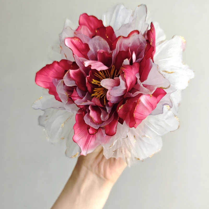 风雪初晴牡丹令发夹手工汉服百搭气质复古风超仙日常发簪发饰