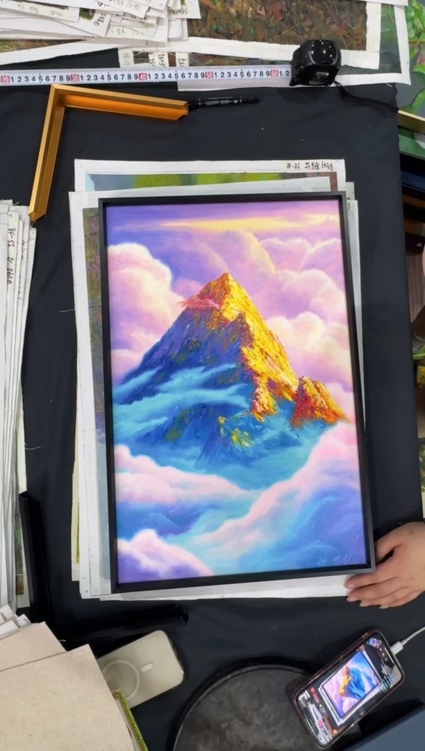 油画【新品含装裱】朝鲜画家原创手绘油画作品