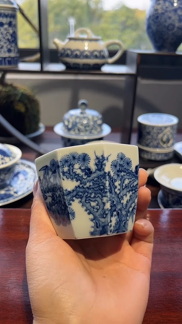 镹曰柴窑手工手绘青花