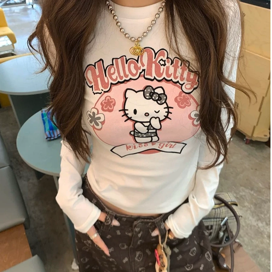 爱心小猫打底长袖软软韩系设计款小众女装新款气质款潮牌女装