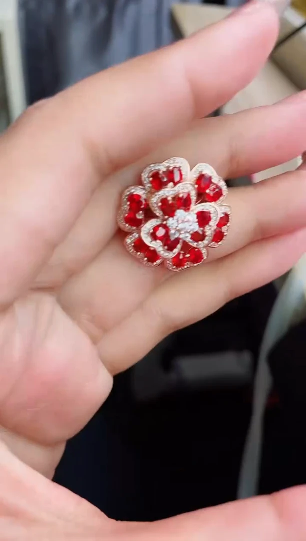 【闪购商品】彩色蓝宝石戒指银S925镶嵌戒指