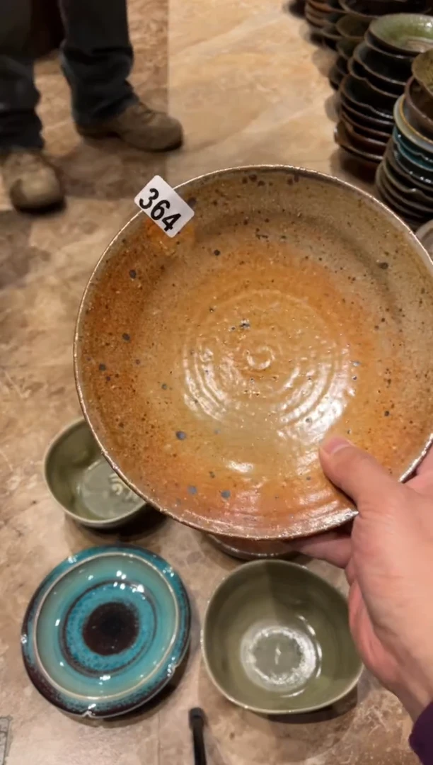 【闪购商品】瓷片364志野高足粗陶菜盘1个