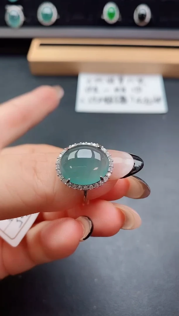 银S925镶嵌戒指翡翠508