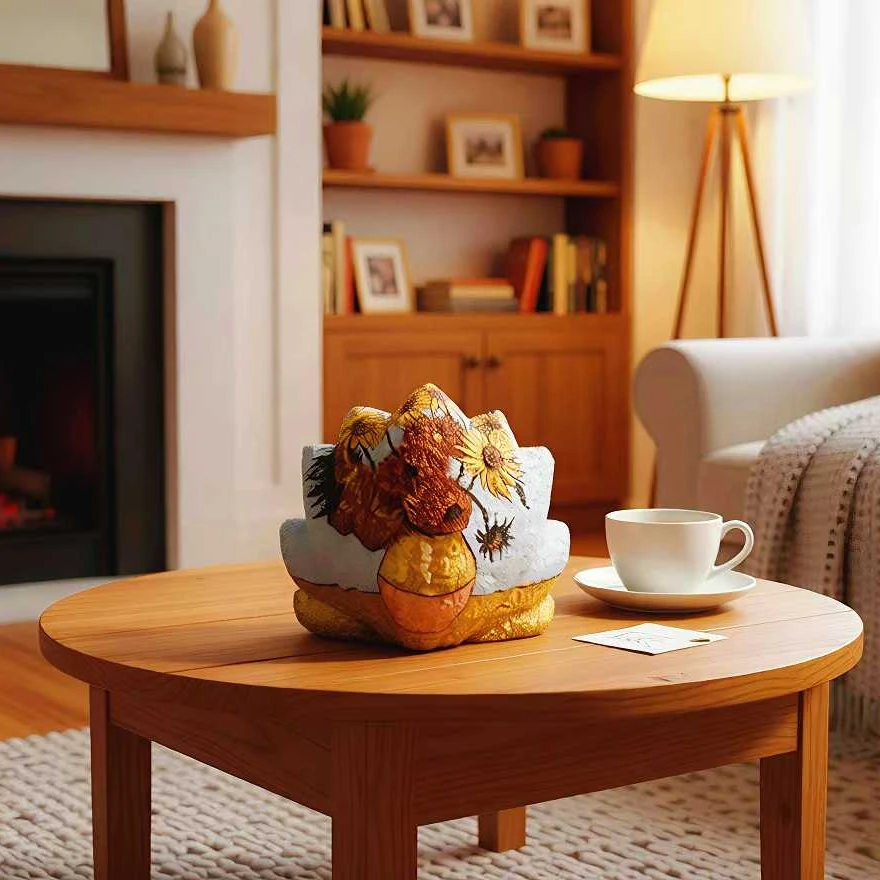 【10红兰黄】{以直播为主}）檀木创意摆件手工绘画原创