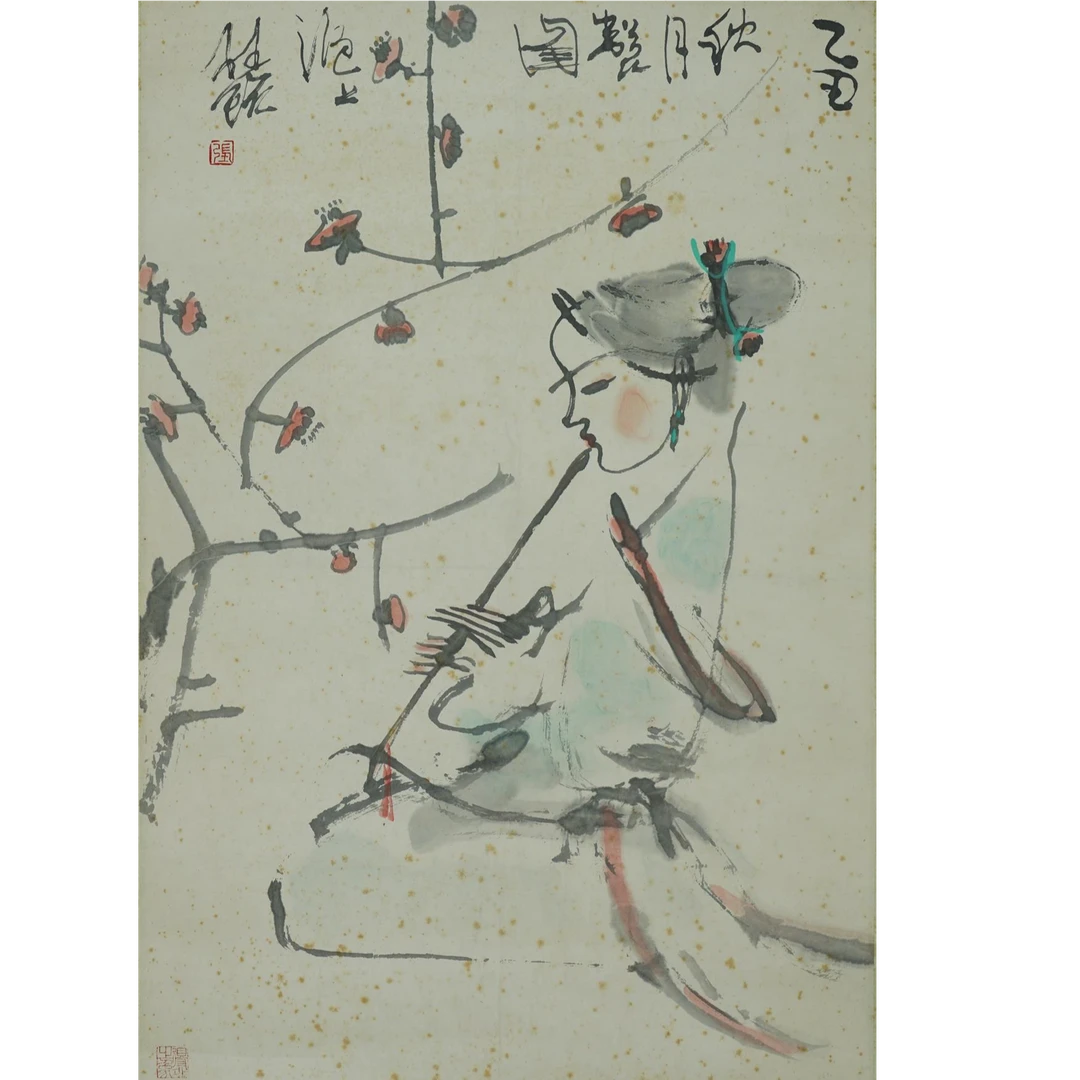 200 张桂铭 弄笛图 68×45cm,约2.8平尺