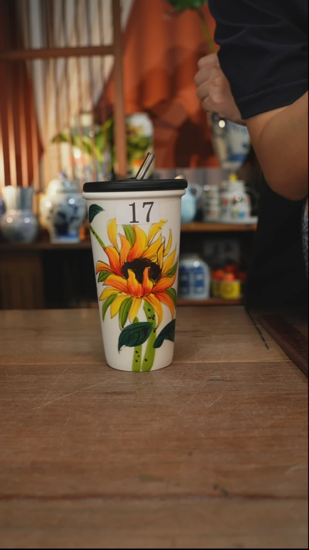 瓷片【简家甄选】景德镇设计师釉下手绘陶瓷餐具