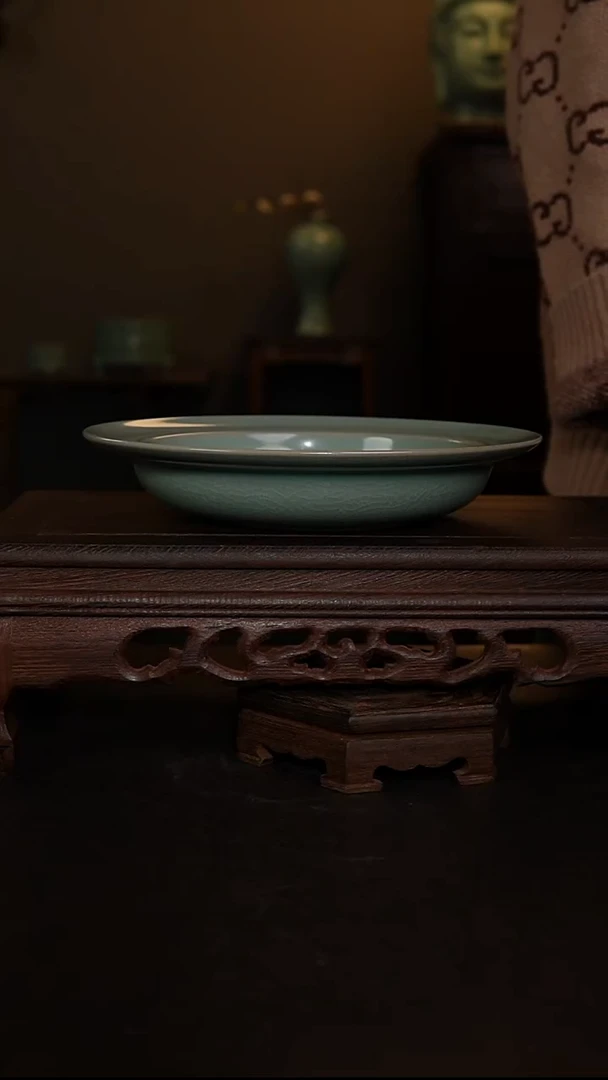 摆件仿古手工折沿盘