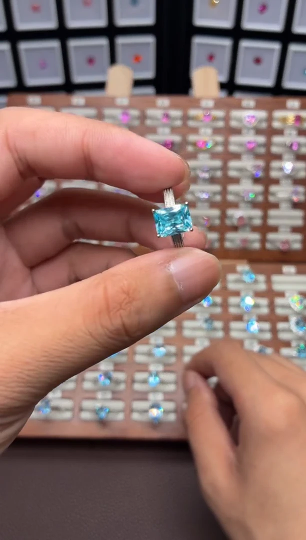 银S925镶嵌戒指海蓝宝石111